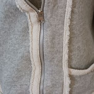 Lucky Lotus Jacket Womens 2XL Gray Cotton Zip Up Motorcycle Front Pockets